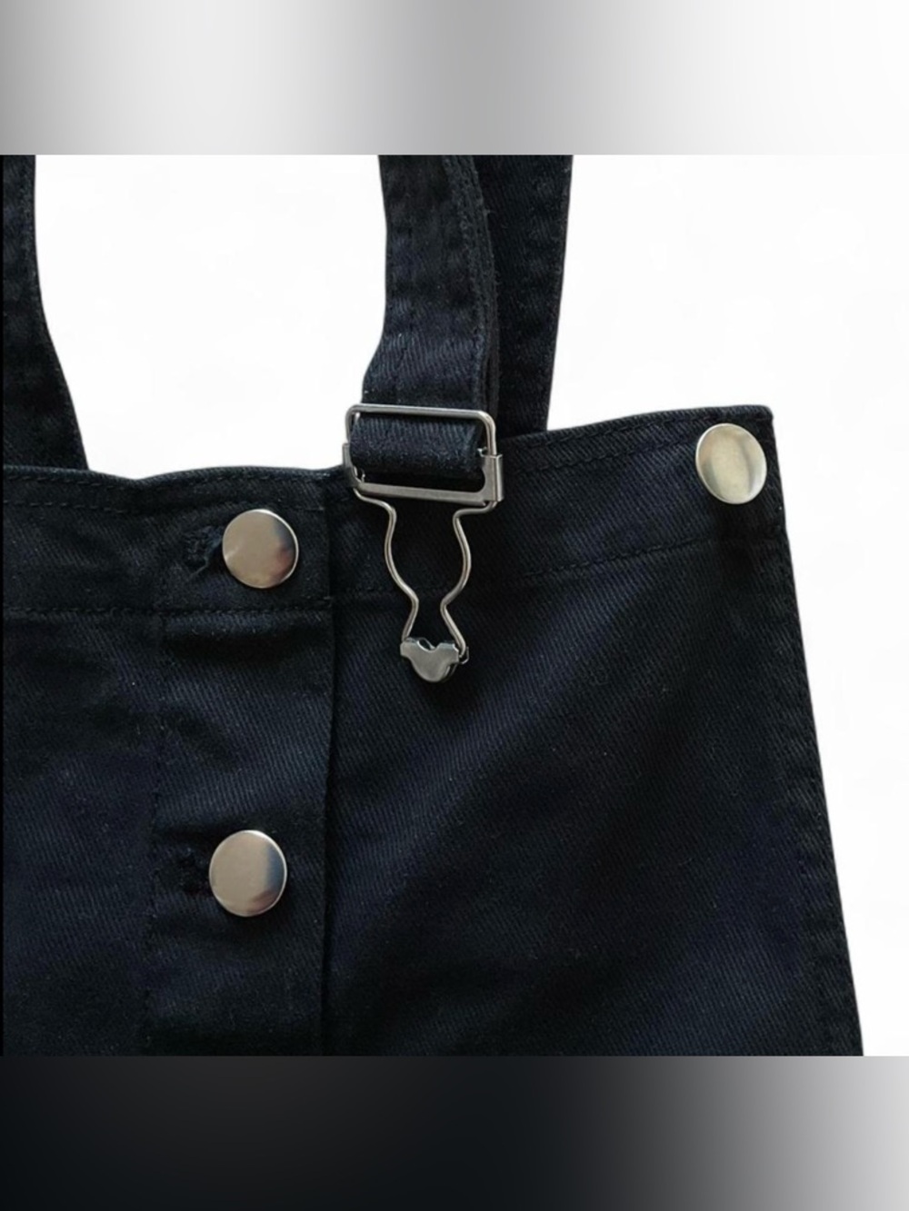 H&M Button Front Black Overalls Dress w. Pockets - Picture 4 of 5